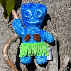RARE Sour Patch HAWAII Kids Plush - Blue Hula dancer w/ Skirt & Coconuts Aloha